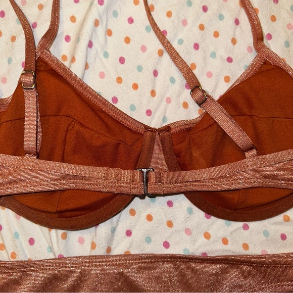 Xhilaration 2-Piece Cheeky Bikini Set - Burnt Orange Glitter - Size L - NWT - Picture 3 of 3